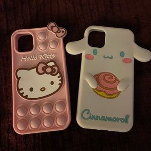 Cinnamoroll Sanrio and Hello Kitty Pop it cases for iPhone 11
